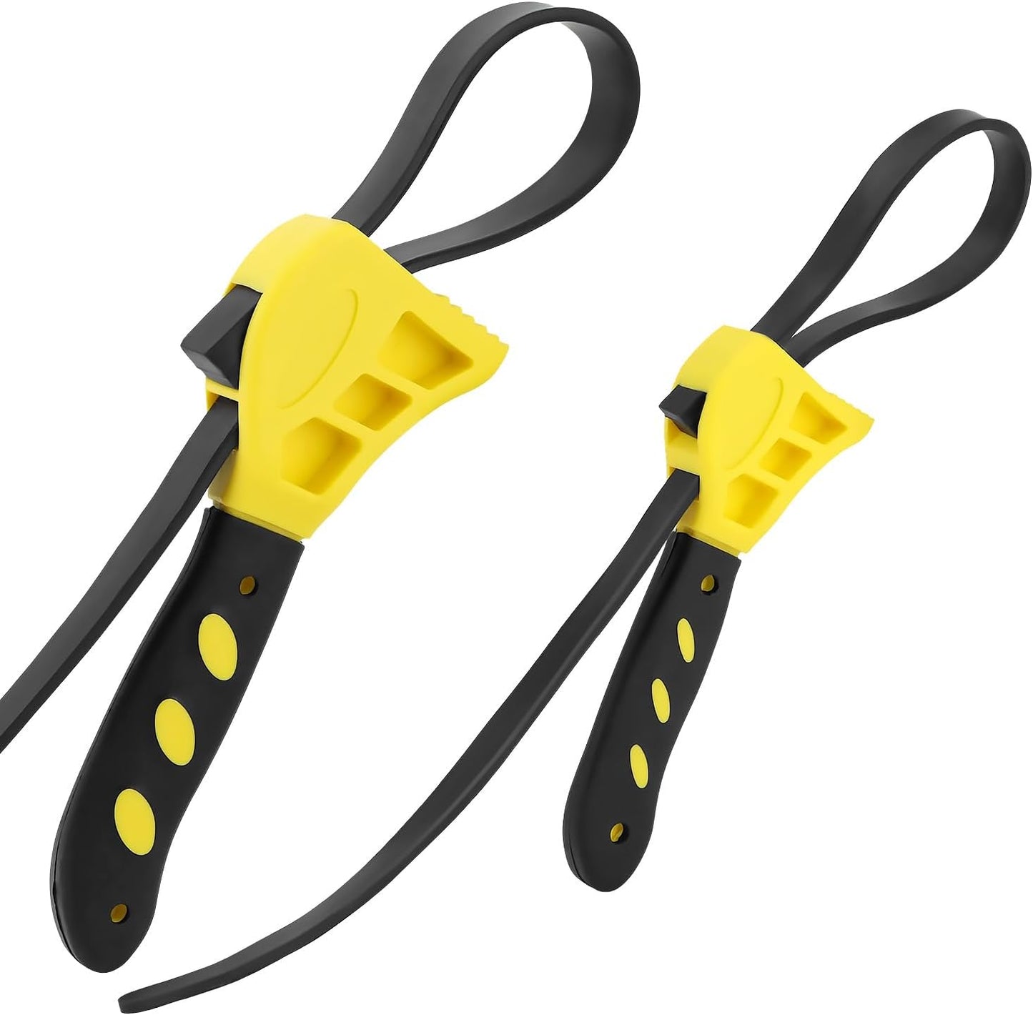 Adjustable Rubber Strap Wrench Set 24" & 19.7" - Multi-Purpose Grip Tool for Jar, Filter & Pipe Tasks V1258-DP02-B-2928