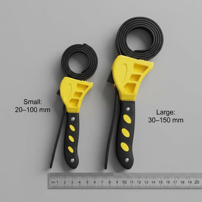 Adjustable Rubber Strap Wrench Set 24" & 19.7" - Multi-Purpose Grip Tool for Jar, Filter & Pipe Tasks V1258-DP02-B-2928