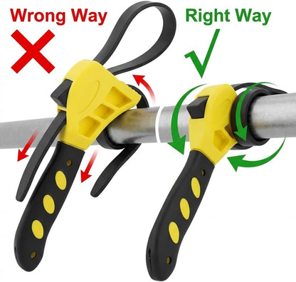Adjustable Rubber Strap Wrench Set 24" & 19.7" - Multi-Purpose Grip Tool for Jar, Filter & Pipe Tasks V1258-DP02-B-2928