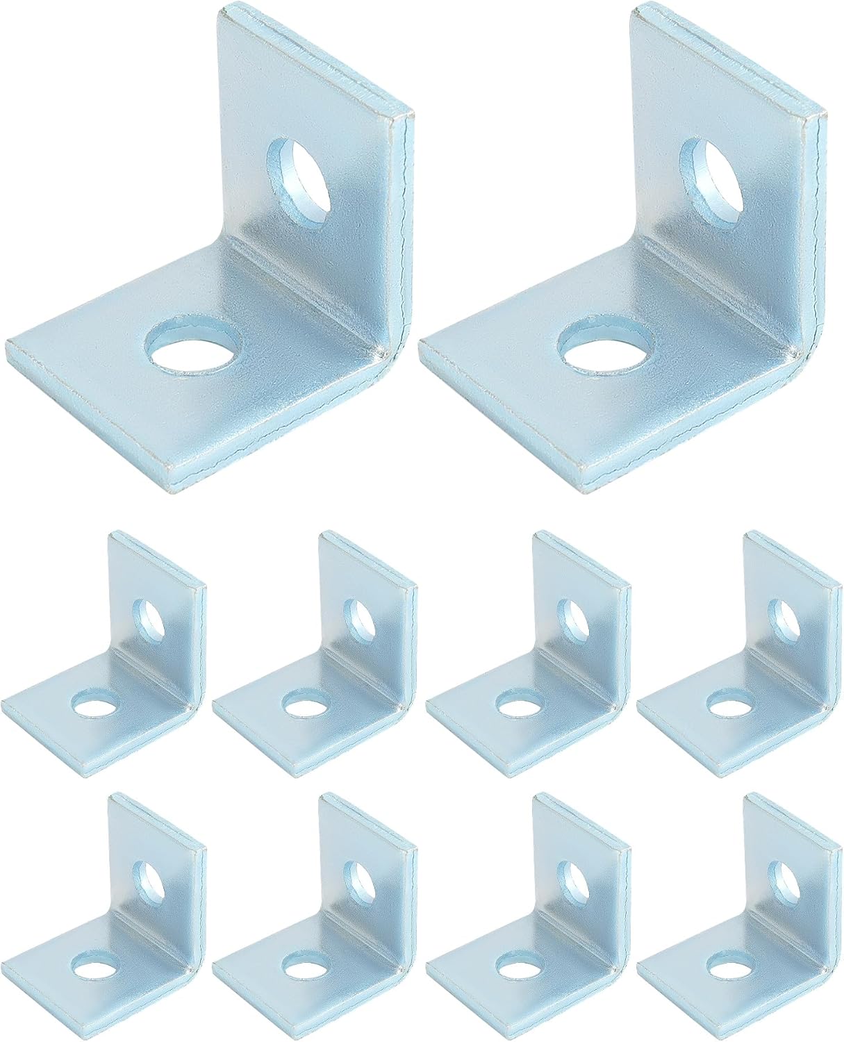 10-Pack Heavy Duty L-Shaped Connector Brackets - 2 Hole, Compatible with All 1-5/8" Strut Channels, 1/2" Bolt V1258-DP02-B-2930