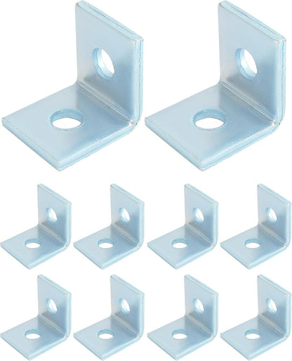 10-Pack Heavy Duty L-Shaped Connector Brackets - 2 Hole, Compatible with All 1-5/8" Strut Channels, 1/2" Bolt V1258-DP02-B-2930