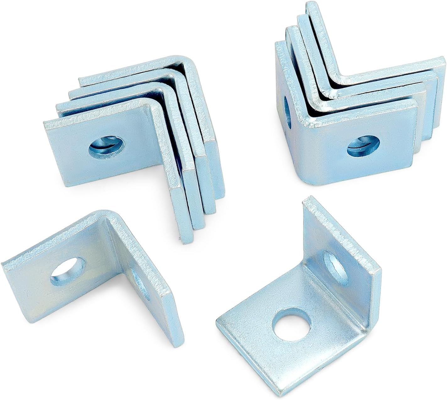 10-Pack Heavy Duty L-Shaped Connector Brackets - 2 Hole, Compatible with All 1-5/8" Strut Channels, 1/2" Bolt V1258-DP02-B-2930