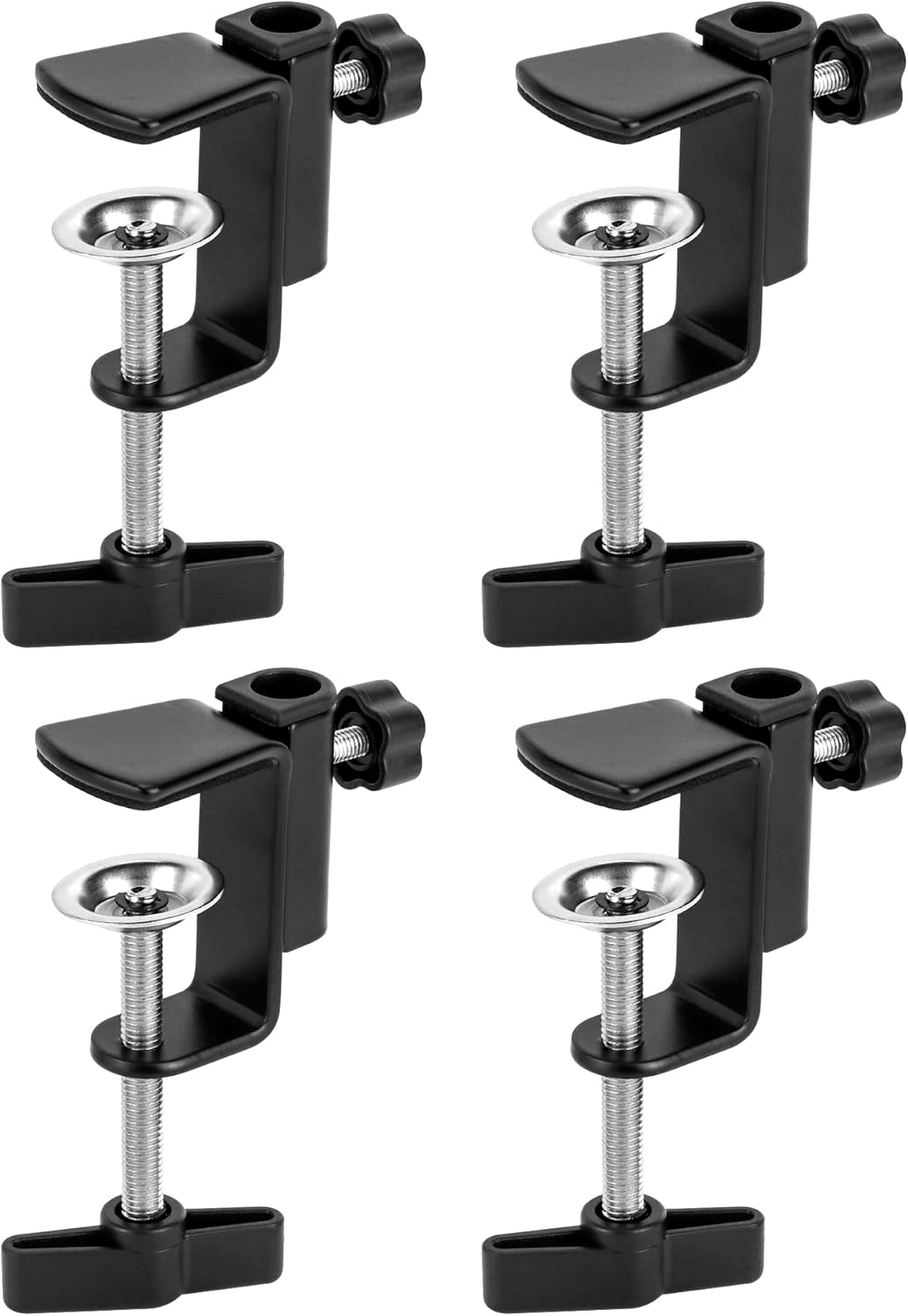 Universal Desk C-Clamp with 1/2" Thread Hole, 4 Pack Adjustable Metal Mounting Table Clamp, Desk Light Clamp V1258-DP02-B-2932