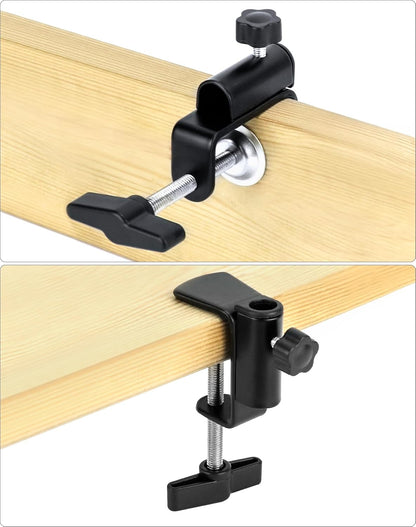 Universal Desk C-Clamp with 1/2" Thread Hole, 4 Pack Adjustable Metal Mounting Table Clamp, Desk Light Clamp V1258-DP02-B-2932
