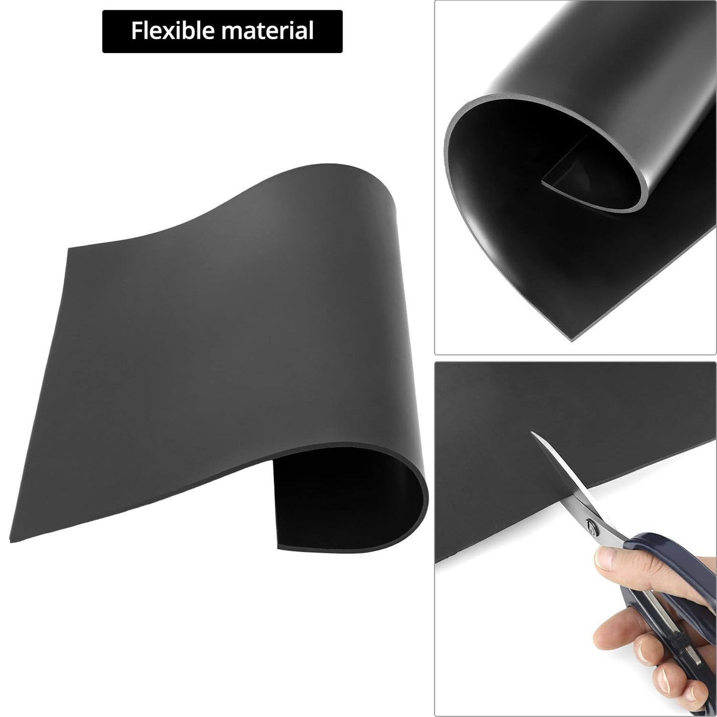 Rubber Sheet Roll, Solid Rubber Gasket Strip, 12" W x 12" L 1/8" Thick, for Sealing, Bumpers, Weather V1258-DP02-B-2940