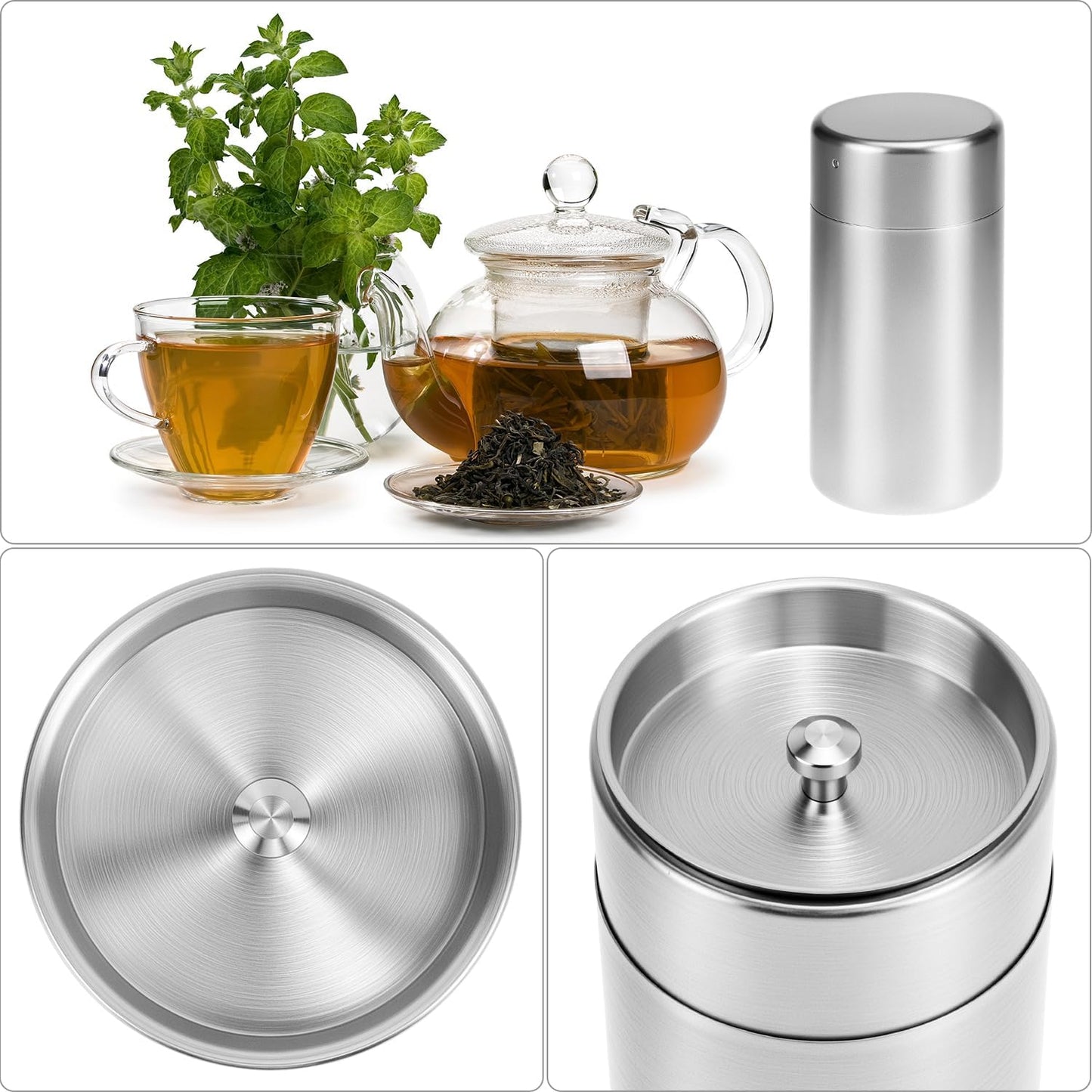 304 Stainless Steel Airtight Storage Container, Multifunctional 550ml, Ideal for Coffee, Tea, Sugar, Flour V1258-DP02-B-2947