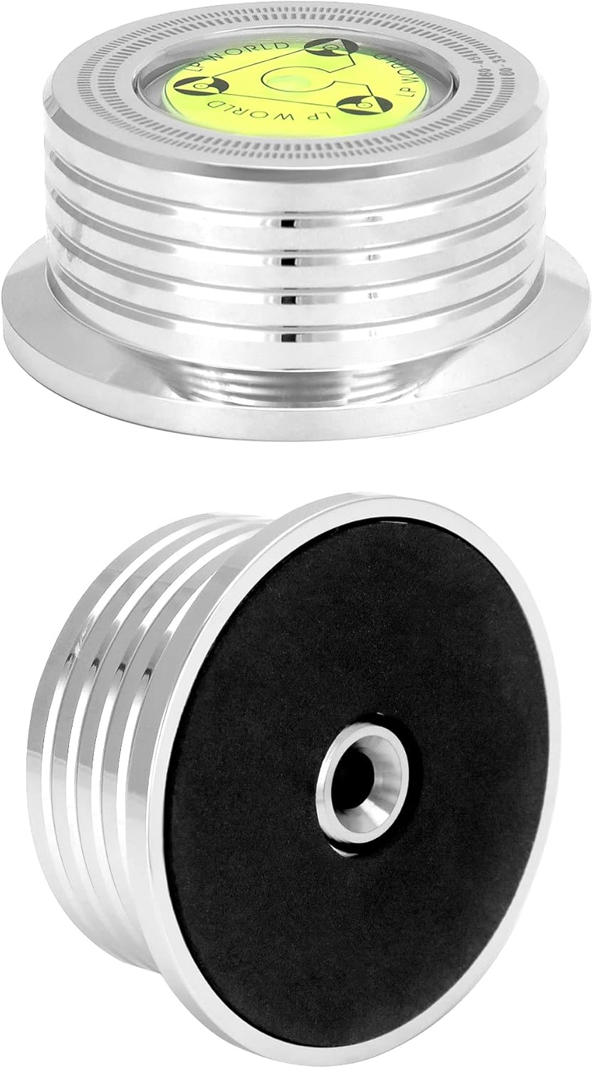 Record Weight Phono Disc Stabilizer, 60HZ Record Weight Stabilizer, with Bubble Leveling (60Hz, Silver) V1258-DP02-B-2963