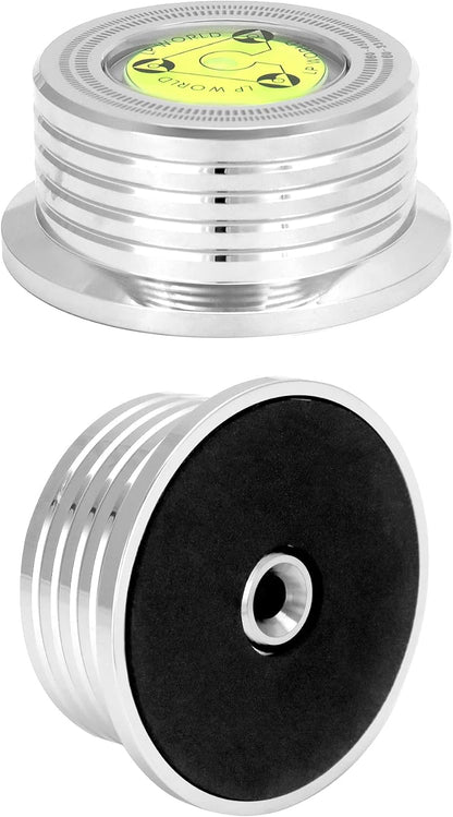 Record Weight Phono Disc Stabilizer, 60HZ Record Weight Stabilizer, with Bubble Leveling (60Hz, Silver) V1258-DP02-B-2963