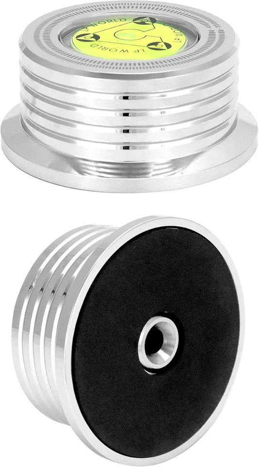 Record Weight Phono Disc Stabilizer, 60HZ Record Weight Stabilizer, with Bubble Leveling (60Hz, Silver) V1258-DP02-B-2963