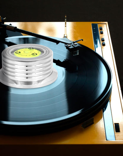Record Weight Phono Disc Stabilizer, 60HZ Record Weight Stabilizer, with Bubble Leveling (60Hz, Silver) V1258-DP02-B-2963