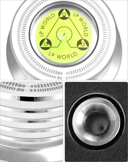 Record Weight Phono Disc Stabilizer, 60HZ Record Weight Stabilizer, with Bubble Leveling (60Hz, Silver) V1258-DP02-B-2963