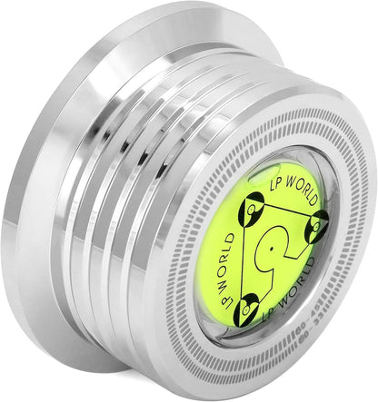 Record Weight Phono Disc Stabilizer, 60HZ Record Weight Stabilizer, with Bubble Leveling (60Hz, Silver) V1258-DP02-B-2963