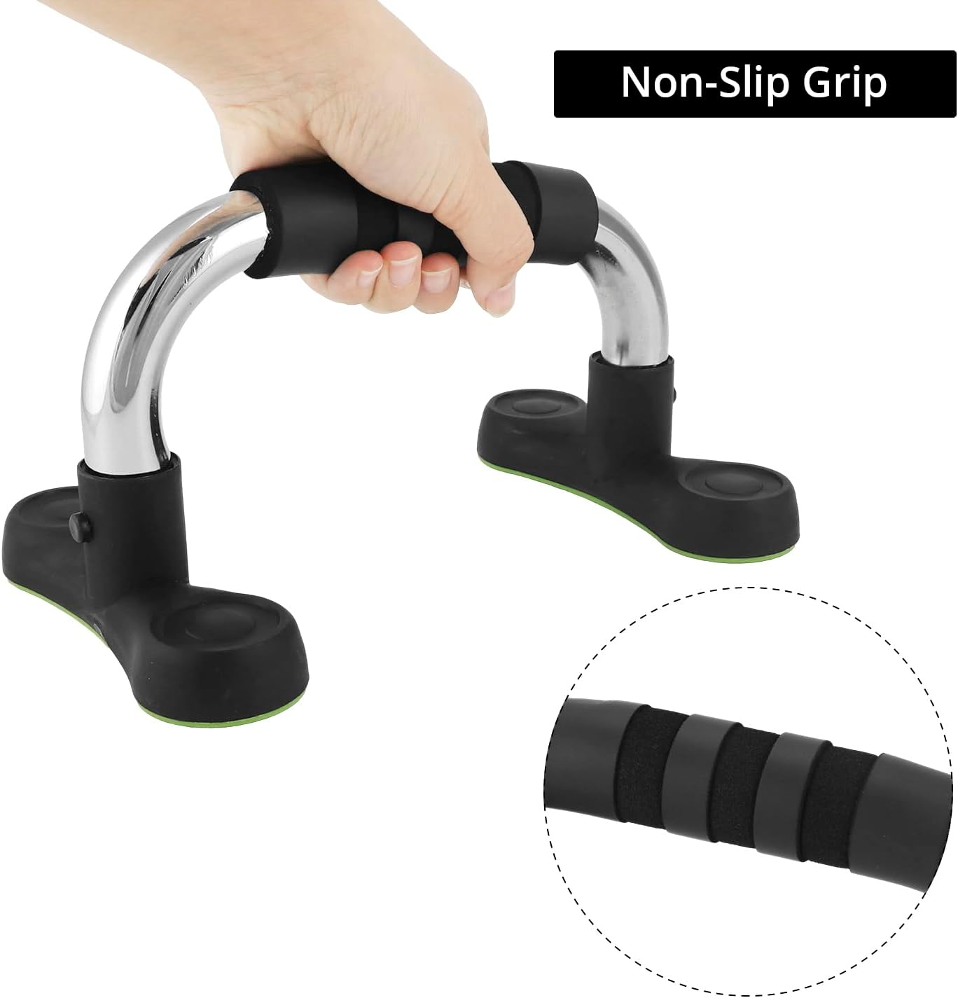 Steel Push Up Handles for Floor, Portable Push Up Stands with Non-Slip Grip, Angled Incline V1258-DP02-B-2967