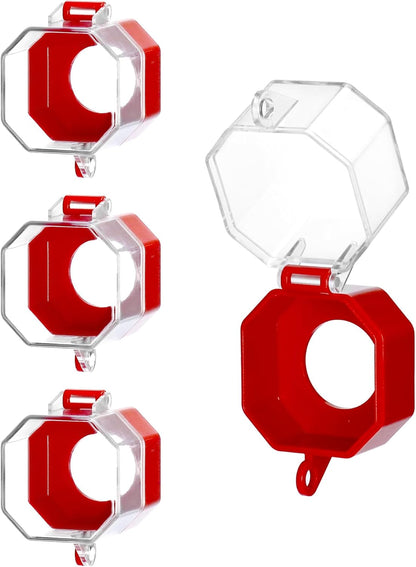 Emergency Stop Button Cover, 4 Pack Plastic Switch Cover Protector, Toggle Switch Push Button Switch Lockout V1258-DP02-B-2969
