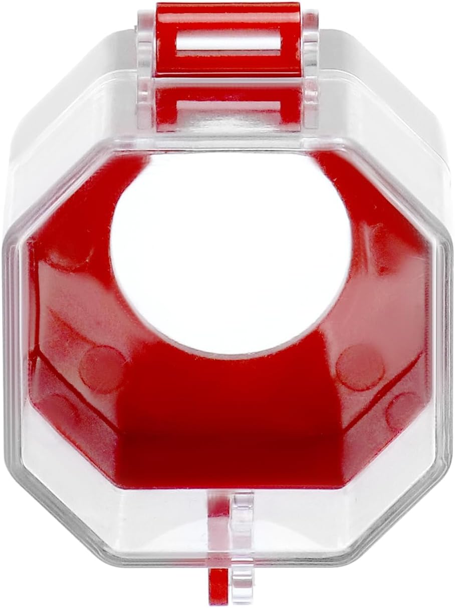 Emergency Stop Button Cover, 4 Pack Plastic Switch Cover Protector, Toggle Switch Push Button Switch Lockout V1258-DP02-B-2969