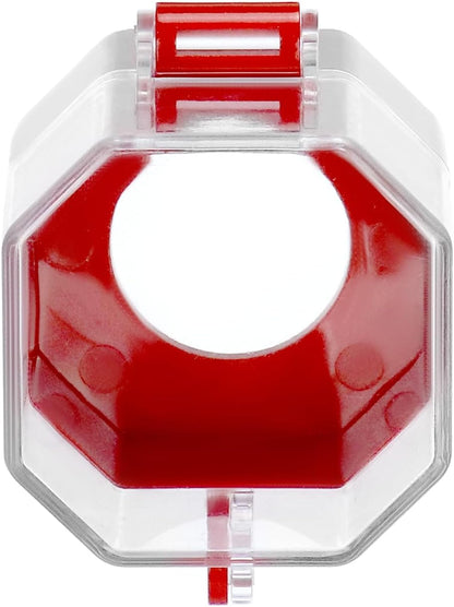 Emergency Stop Button Cover, 4 Pack Plastic Switch Cover Protector, Toggle Switch Push Button Switch Lockout V1258-DP02-B-2969