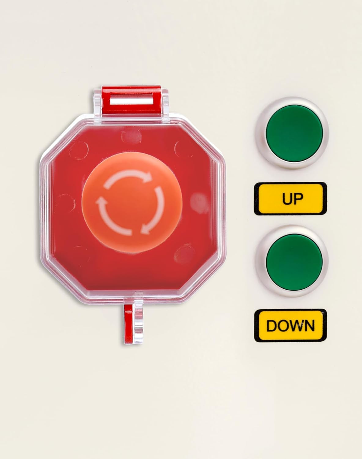Emergency Stop Button Cover, 4 Pack Plastic Switch Cover Protector, Toggle Switch Push Button Switch Lockout V1258-DP02-B-2969