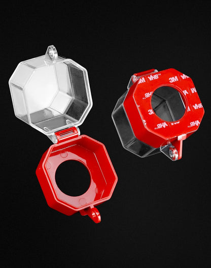 Emergency Stop Button Cover, 4 Pack Plastic Switch Cover Protector, Toggle Switch Push Button Switch Lockout V1258-DP02-B-2969