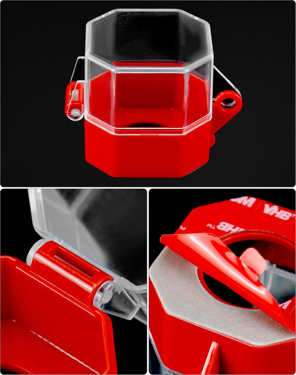 Emergency Stop Button Cover, 4 Pack Plastic Switch Cover Protector, Toggle Switch Push Button Switch Lockout V1258-DP02-B-2969