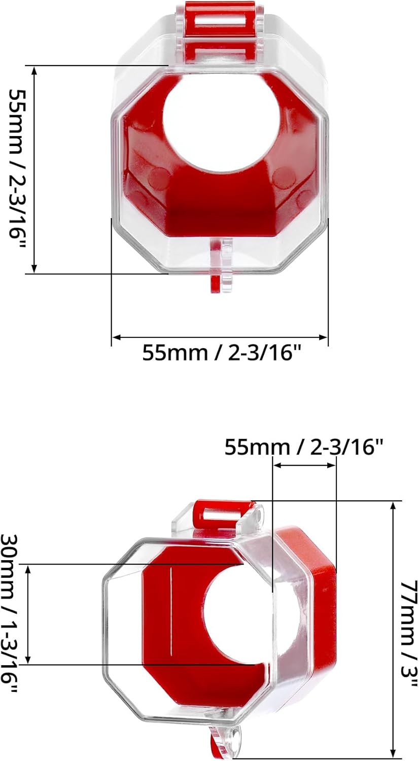 Emergency Stop Button Cover, 4 Pack Plastic Switch Cover Protector, Toggle Switch Push Button Switch Lockout V1258-DP02-B-2969