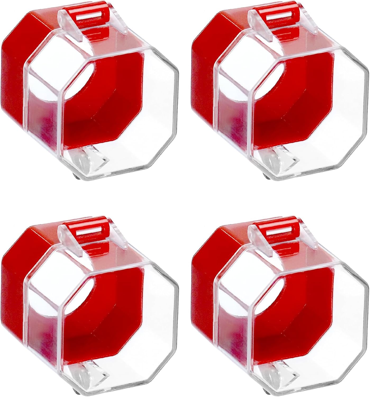 Emergency Stop Button Cover, 4 Pack Plastic Switch Cover Protector, Toggle Switch Push Button Switch Lockout V1258-DP02-B-2969