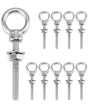 Shoulder Eye Bolts, 10 Pack 316 Stainless Steel Shoulder Threaded Eyebolts- 1/4" x 2" with High Corrosion V1258-DP02-B-2972