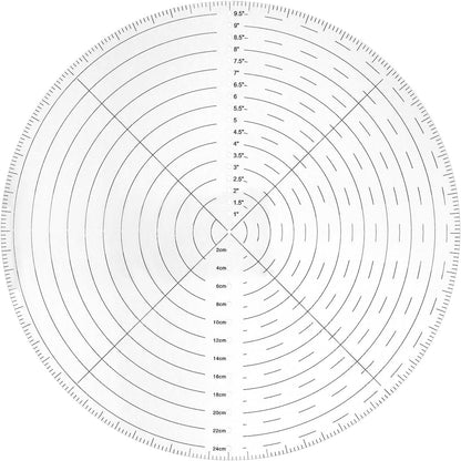 10" Round Center Finder Compass with Clear Acrylic for Precise Circle Marking on Irregular Surfaces, V1258-DP02-B-2975