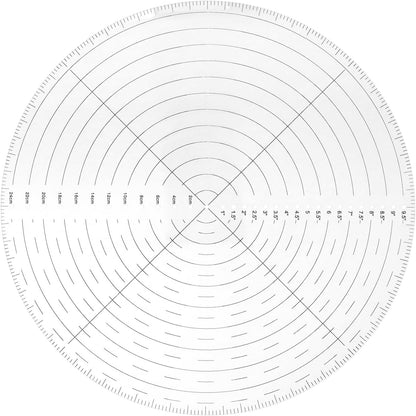 10" Round Center Finder Compass with Clear Acrylic for Precise Circle Marking on Irregular Surfaces, V1258-DP02-B-2975