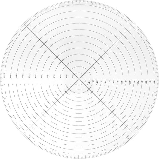 10" Round Center Finder Compass with Clear Acrylic for Precise Circle Marking on Irregular Surfaces, V1258-DP02-B-2975