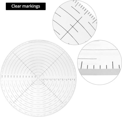 10" Round Center Finder Compass with Clear Acrylic for Precise Circle Marking on Irregular Surfaces, V1258-DP02-B-2975