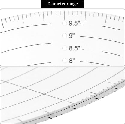10" Round Center Finder Compass with Clear Acrylic for Precise Circle Marking on Irregular Surfaces, V1258-DP02-B-2975