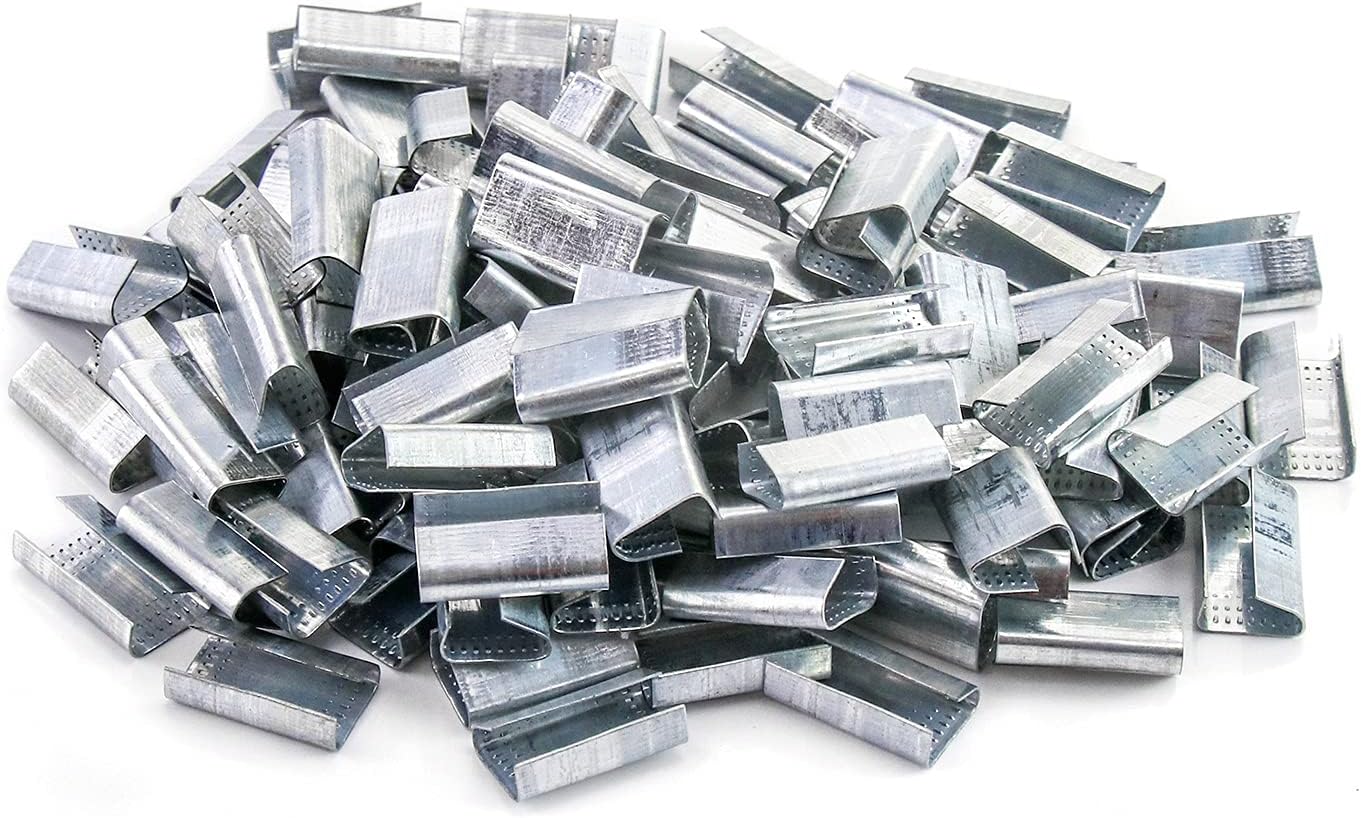 Strapping Open Seal, 200 Pcs Banding Clip Snap-On Gripper Strap Clip for 1/2" Width Strap V1258-DP02-B-2979