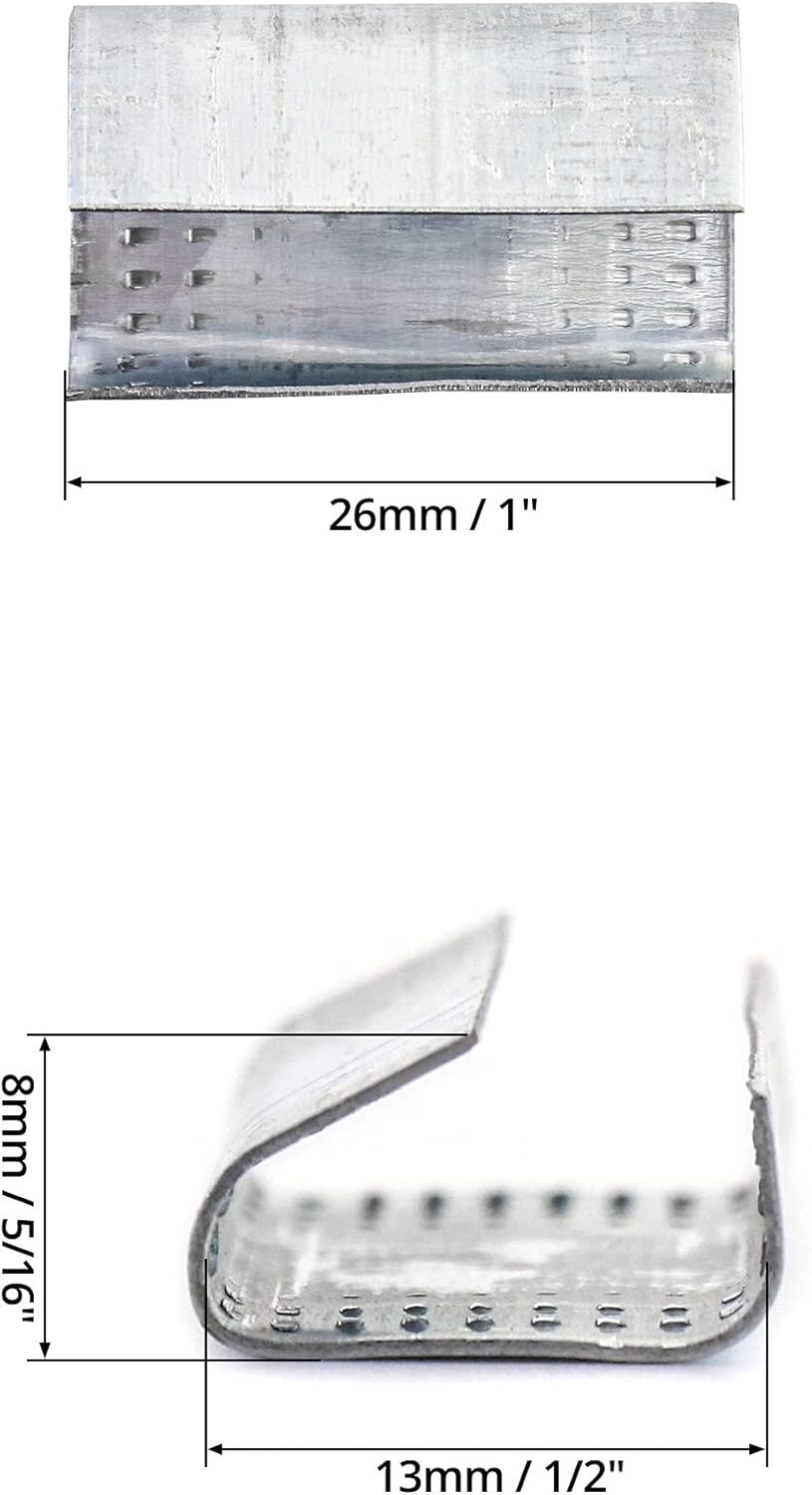 Strapping Open Seal, 200 Pcs Banding Clip Snap-On Gripper Strap Clip for 1/2" Width Strap V1258-DP02-B-2979