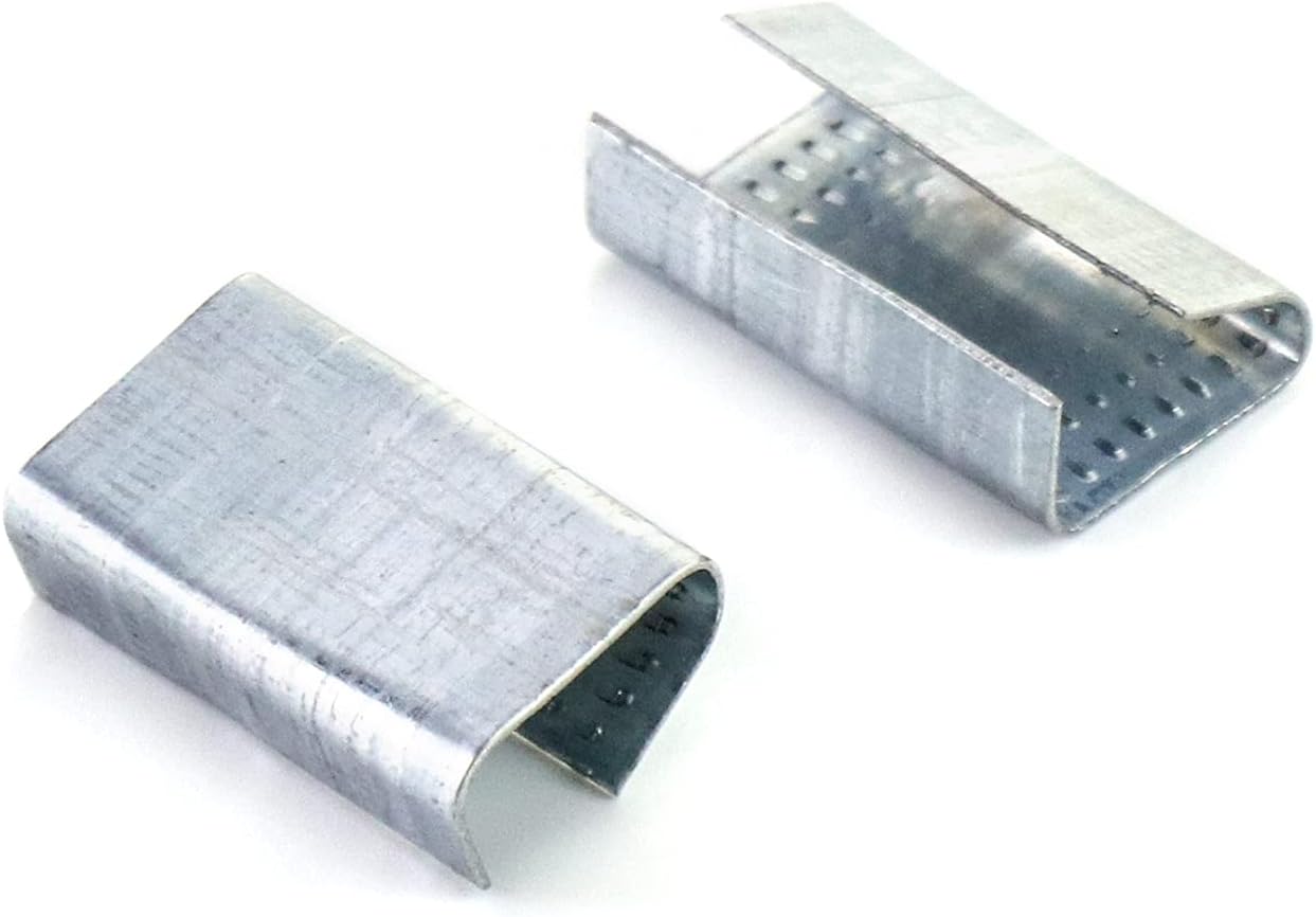 Strapping Open Seal, 200 Pcs Banding Clip Snap-On Gripper Strap Clip for 1/2" Width Strap V1258-DP02-B-2979