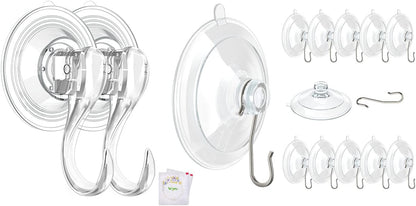 2 Pcs Small Suction Cup Hooks and 12 Pcs Small Suction Cup with Metal Hooks V1258-DP02-B-298