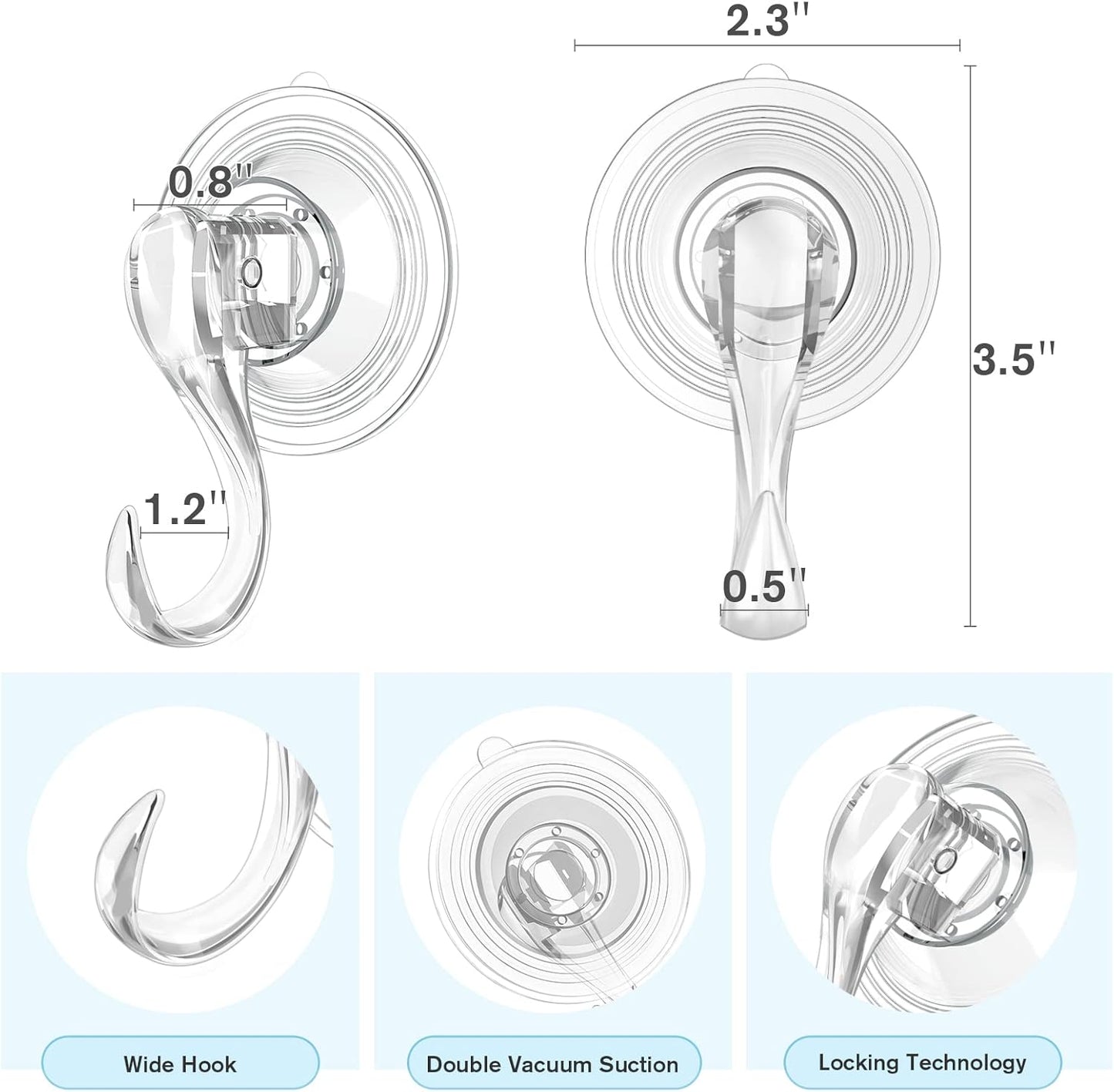 2 Pcs Small Suction Cup Hooks and 12 Pcs Small Suction Cup with Metal Hooks V1258-DP02-B-298