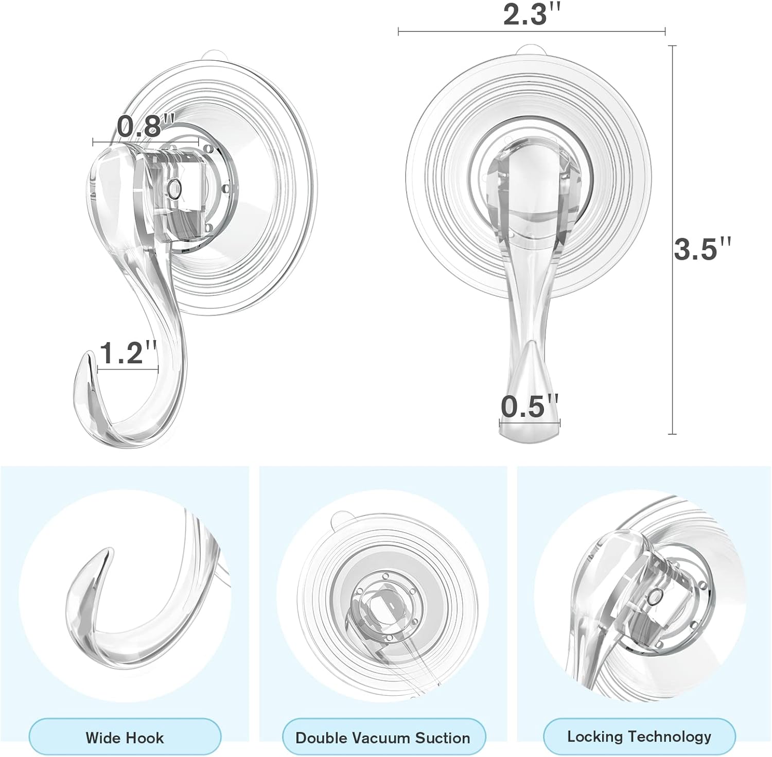 2 Pcs Small Suction Cup Hooks and 12 Pcs Small Suction Cup with Metal Hooks V1258-DP02-B-298