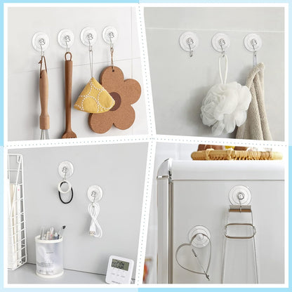 2 Pcs Small Suction Cup Hooks and 12 Pcs Small Suction Cup with Metal Hooks V1258-DP02-B-298