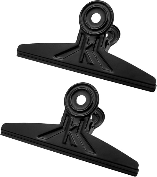 Extra Large Bulldog Clips - 2 PCS 20cm Long Jumbo XL Bull Binder Paper Clip Clamps for Office (Black, 7 7/8 V1258-DP02-B-2986
