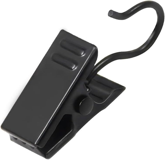 Small Curtain Clips for Hanging - 60 Pack Black Outdoor Light Clips Hooks for Christmas String Lights, V1258-DP02-B-2987