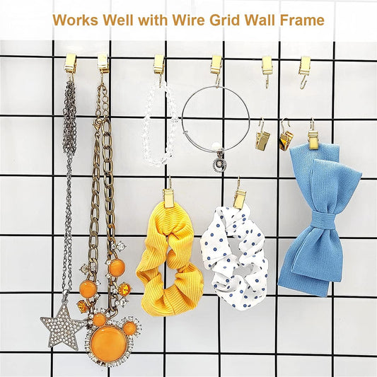 Small Curtain Clips Gold - 100 Pack Stainless Steel Curtain Hooks for Hanging Party String Lights Indoor, Art V1258-DP02-B-2988