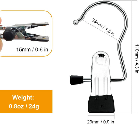 Boot Hanging Clips Hooks - 8 Pcs Boot Hangers Laundry Clips Stainless Steel Clothes Pins for Drying Sock V1258-DP02-B-2996