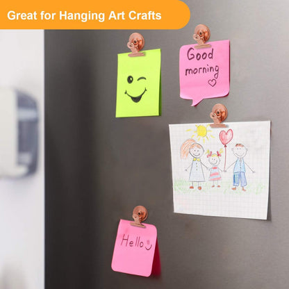 Fridge Magnetic Clips Round - 20 Pack Strong Metal Refrigerator Magnet Clip 30mm Wide Scratch-Free for V1258-DP02-B-3000