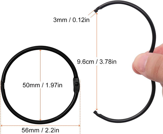Loose Leaf Binder Book Rings - 36 Pcs 2 Inch Large Metal O Ring Binding Rings for Index Card, School V1258-DP02-B-3002