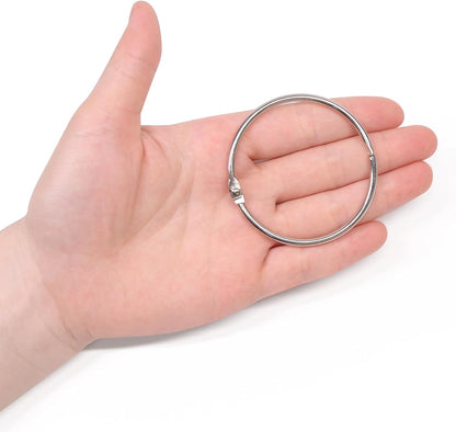 Metal Shower Curtain Rings - 20 Pack 2 Inch Large Silver Round Loop for Hanging Drapes, Easy Open and Close V1258-DP02-B-3003