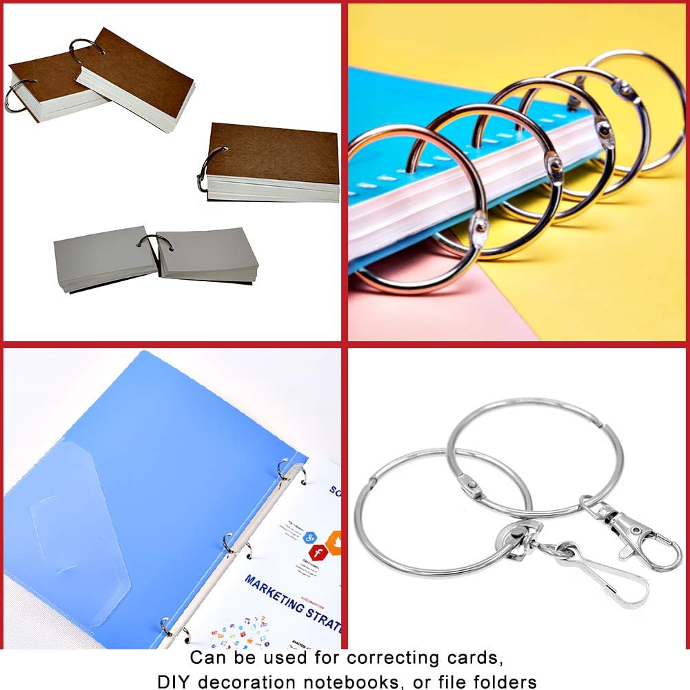 Metal Shower Curtain Rings - 20 Pack 2 Inch Large Silver Round Loop for Hanging Drapes, Easy Open and Close V1258-DP02-B-3003