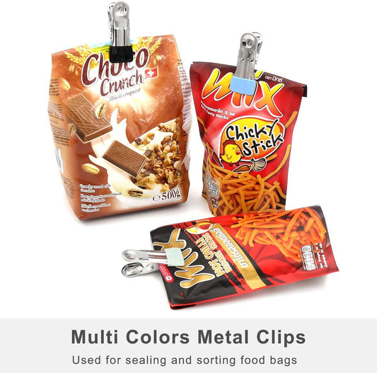 Colored Clothespins, 30 Pcs Utility Clothes Pins, Multicolor Stainless Steel Metal Sock Clips for Clothesline V1258-DP02-B-3008