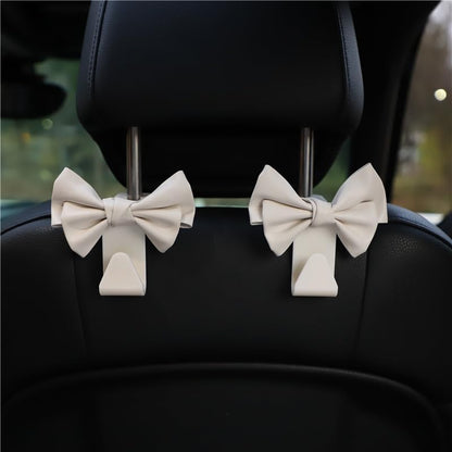 2 Pack Car Purse Hooks, Cute Bow Car Seat Headrest Hook Hanger for Purses and Bags, Space-Saving Car V1258-DP02-B-3010