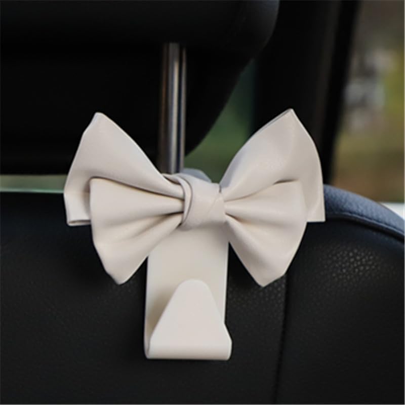 2 Pack Car Purse Hooks, Cute Bow Car Seat Headrest Hook Hanger for Purses and Bags, Space-Saving Car V1258-DP02-B-3010