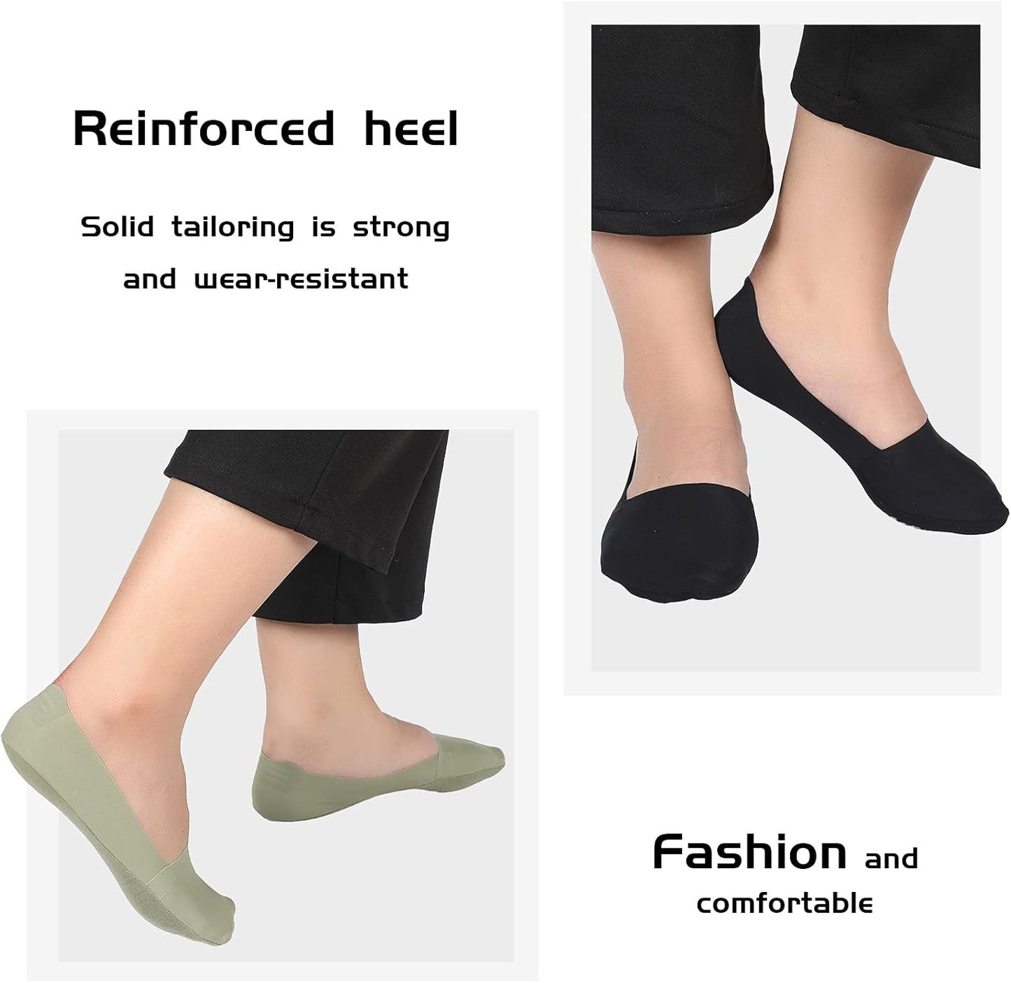 10 Pairs No Show Socks - Women & Men, Low Cut, Liner, Ice Silk, Nonslip, Invisible, Thin V1258-DP02-B-3017